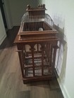     rare Antique Lg victorian Architectural Dome Top Wooden Mahogany Birdcage