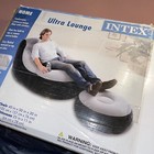 Intex 68564e Inflatable Ultra Lounge Chair With Cup Holder And Ottoman Set  Gray