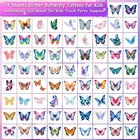 Charlent Glitter Butterfly Temporary Tattoos For Kids - 74 Multicolor 