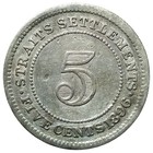 Straits Settlement 5 Cents 1896 Silver Coin  Km 10