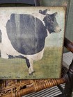 Primitive Vintage Folk Art Victorian Farm Country Style Isobell The Cow Sign
