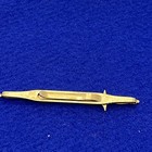 Vintage Swank Sword Gold Tone Tie Bar Silver Handle Tie Clip 3  5 Inch