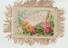 Victorian Fringed Birthday Card floral Motif  Attractive 