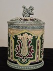 Antique Nippon Moriage Squirrel Humidor Tobacco Jar
