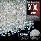 5000pcs 3mm Resin Rhinestones Bulk  Transparent Ab Flatback Round Jelly Rhinesto