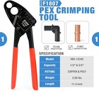 Combo Angle Head Pex Pipe Plumbing Crimping Tool For Copper Crimp Jaw Sets 1 2 