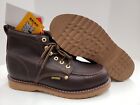 Nib Mens Rhino 62m28 Brown Leather 6  Soft Toe Moc Toe Lace Up Work Boots