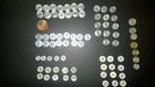 Antique  Vntg 77 Buttons -different Shades   Sizes Mother Of Pearl small Buttons