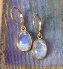  220 New Natural Moonstone Gold Vermeil Sundance Charm Earrings Artisan Jewelry