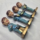 Vtg Beatles Bobbleheads Wobbler Cake Toppers Nodder Set Of 4 Lennon Mccartney