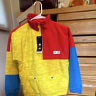 Adidas Boys Anorak Jacket S Colorblock 1 2 Zip Pockets Yellow red blue