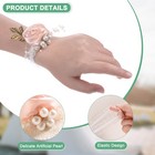 6-pack Wrist Corsage Bracelets  Artificial Wrist Corsages Band  pink 