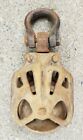 Rare Antique Vintage Cast Iron Barn Pulley Rustic Farm Tool Primitive Trolley