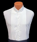 Men s Classic Fit White Tuxedo Shirt Formal Wing Collar Pleated Front All Sizes