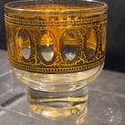 Vintage Culver Prado 22k Gold Green Crackle Rocks Glass Lowball Tumbler Mcm