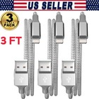 Usb Fast Charger Cable For Ipad Iphone  6 8  X 11 12 13 14  Safety 3-pack 3 Ft