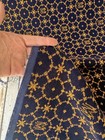 Per Yard   30 Avail  French Vintage Navy Blue Gold Wool Carpet Stair Runner Hal