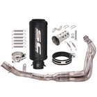 Slip Full Exhaust System Header Link Pipe Muffler For Kawasaki Z900 2017-2024