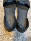 Crocs Lina D orsay Women Flat Sandal W11 Black Slip On Comfort Open Toe Shoe