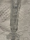 Vintage Heavy Glass Vase 6 5x2 Footed  Clear