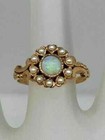 2ct Round Genuine Fire Opal Antique Victorian Women Ring 14k Yellow Gold Plated