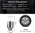4 Pcs Led Tire Valve Lights  Waterproof Light Up Air Neon Bicycle White