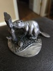 Vintage Signed Slavko Dugar Solid Pewter Beaver Figure 3 5 