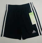Nwt Boys Adidas Squadra Basketball Gym Shorts Black Gray Blue White Embroidered