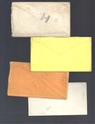 4 1870 s-80 s Covers W  Fancy Cancels  4 Diff Color Envs  1 W  H Back Cancel