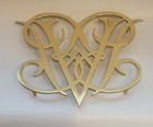 Vintage Metal Crafters Williamsburg 1950 Queen Anne Cypher Brass Trivet Cw10-10