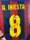 Andres Aniesta Signed Jersey Framed W  Beckett Bas Coa Fc Barcelona Blue Auto