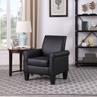 Modern Faux Leather Armchair Accent Single Sofa Upholstered Comfy Living Room