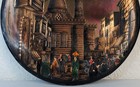 Vintage Middle Eastern Copper Wall Plate Tray Hand Engraved Mosque Scene 9 