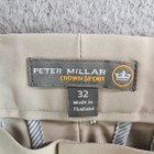 Peter Millar Crown Sport Mens Khaki Performance Golf Shorts 32 Tan Knight
