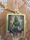 Hand Painted Green Tara Thangka Pendant Lucky Buddhist Tibetan
