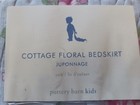 Pottery Barn Kids Lt Blue Cottage Floral Crib Bed Skirt Nursery Baby Bedding New