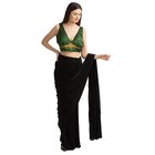 Sanskriti Vintage Sleeveless Plunge Neck Sari Blouse W  Back Tie Pure Silk Ikat