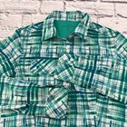 Eddie Bauer Womens Performance Long Sleeve Shirt Size S Green Blue Plaid