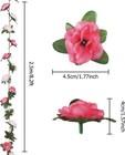 Miracliy 8pcs 66ft Pink Flower Garland  Wall Backdrop Wedding Mantle Decoration