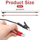 2 Pcs 3 3 Ft Silicone Test Leads 4mm Banana Plug To Alligator Clip Test Lead    