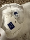 Janie And Jack Girls White gold Polka Dot Cotton Knit Sleeveless Romper 12-18m