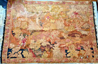 As-is Antique 19th Century Large 7 5x5 Hand Woven French  Hunting Scene Tapestry