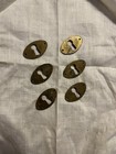 Lot Of Six Matching Brass Vintage Furniture Keyholes  1 25x 75     Preowned