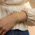 Italian 18kt Gold Vermeil Jewelry Set  3 3-5mm Bead Stretch Bracelets