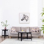 Round Wood Coffee Table Living Room Furniture Sofa End Side Center Table Black