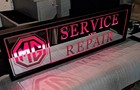 Mg Mga Mgb Service And Repair Mirrored Red Led Lighted Sign 