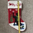 Needlepoint Christmas Stocking I Love My Cat 18  Black Kitty