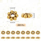 300pcs Tibetan Flower Spacer Beads  6mm Antique Golden Alloy Daisy Beads Snow   