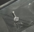 Real 0 05ct Diamond Nose Stud Screw Ring Piercing Pin 18 Gauge In 14k White Gold