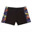 Men s Square Leg Swim Trunks With Random Side Print Quick Dry Boxer Swim Shorts